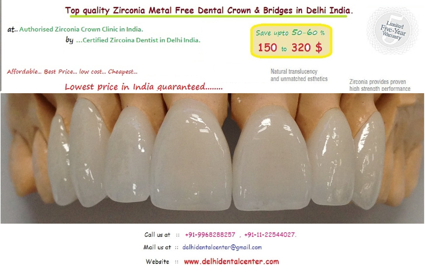 Best price, Low Cost, Porcelain Zirconia Ceramic CAD CAM Metal Free
